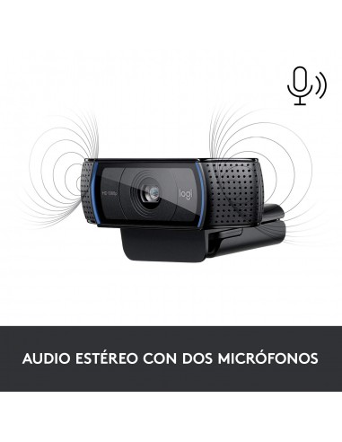 Logitech Hd Pro C920 cámara web 3 MP 1920 x 1080 Pixeles USB 2.0 Negro