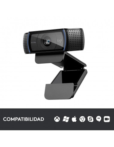 Logitech Hd Pro C920 cámara web 3 MP 1920 x 1080 Pixeles USB 2.0 Negro