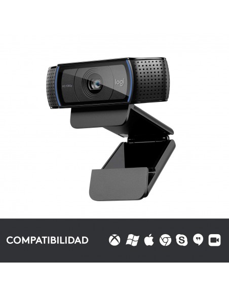Logitech Hd Pro C920 cámara web 3 MP 1920 x 1080 Pixeles USB 2.0 Negro