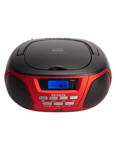 Aiwa BBTU-300RD sistema estéreo portátil Analógica 5 W AM, FM, MW Negro, Rojo Reproducción MP3
