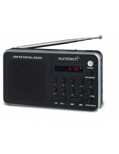 Sunstech Portable digital AM FM radio silver Portátil Analógica Negro, Plata