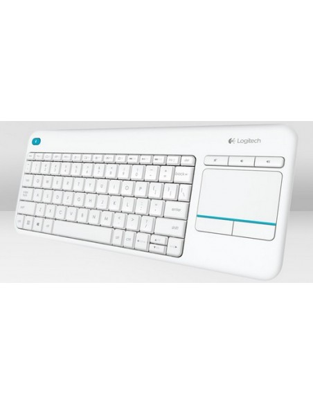Logitech K400 Plus Tv teclado RF inalámbrico QWERTY Inglés Blanco