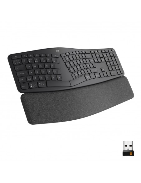 Logitech Ergo K860 teclado RF Wireless + Bluetooth Internacional de EE.UU. Grafito