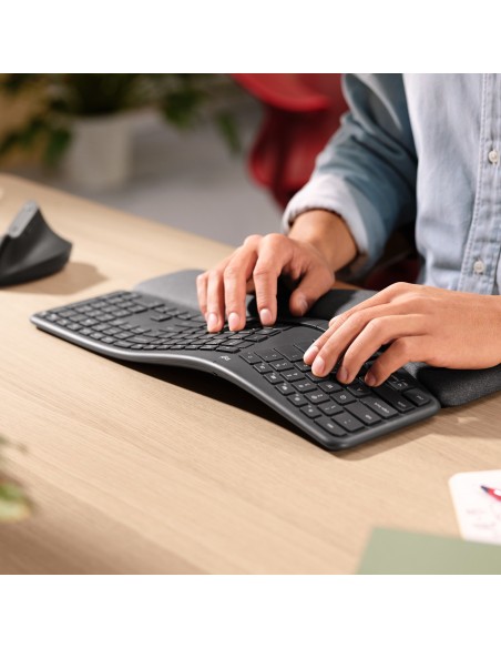 Logitech Ergo K860 teclado RF Wireless + Bluetooth Internacional de EE.UU. Grafito