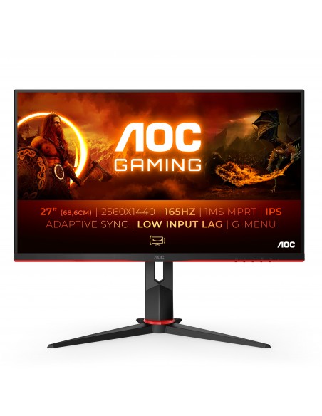 AOC Q27G2S EU pantalla para PC 68,6 cm (27") 2560 x 1440 Pixeles Quad HD LED Negro, Rojo