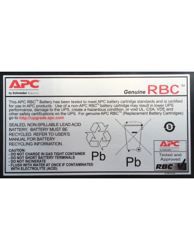 APC RBC12 batería para sistema ups Sealed Lead Acid (VRLA)