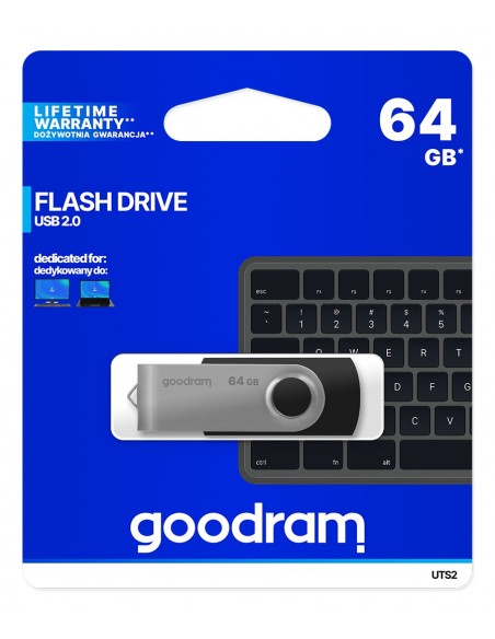 Goodram UTS2 unidad flash USB 64 GB USB tipo A 2.0 Negro