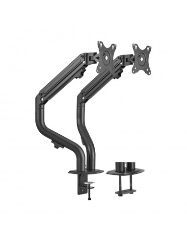 AISENS Soporte de Mesa ECO Contrapeso Giratorio e Inclinable para Monitor TV 8Kg (3 Pivotes, 2 Brazos) de 17-32, Negro