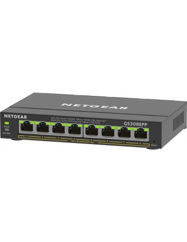 NETGEAR 8-Port Gigabit Ethernet High-Power PoE+ Plus Switch (GS308EPP) Gestionado L2 L3 Gigabit Ethernet (10 100 1000) Energía