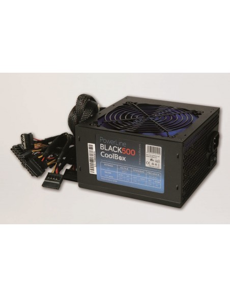 CoolBox Powerline Black 500 unidad de fuente de alimentación 500 W 20+4 pin ATX ATX Negro
