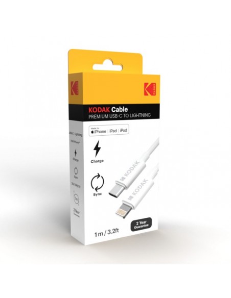 Kodak 30425873 cable de teléfono móvil Blanco 1 m USB C Lightning