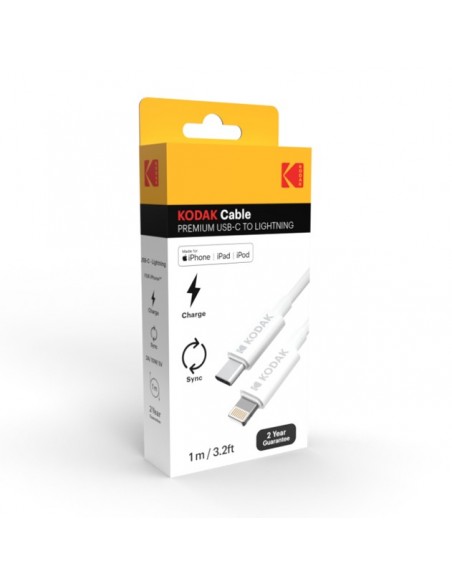 Kodak 30425880 cable de teléfono móvil Blanco 1 m USB A Lightning
