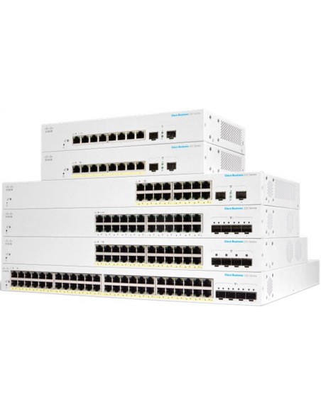 Cisco CBS220-8FP-E-2G-EU switch Gestionado L2 Gigabit Ethernet (10 100 1000) Energía sobre Ethernet (PoE) Blanco