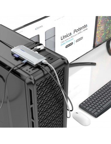 AISENS USB-C Dock 12 En 1, USB-C A 2xHDMI, 1xRJ45, 3xUSB-A, 2xUSB-C, 1xUSB-C PD, 1xAudio, 1xSD, 1xMicro SD, Gris, 30cm