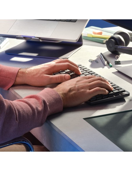 Logitech MX Mini Mechanical teclado RF Wireless + Bluetooth QWERTY Internacional de EE.UU. Grafito, Gris