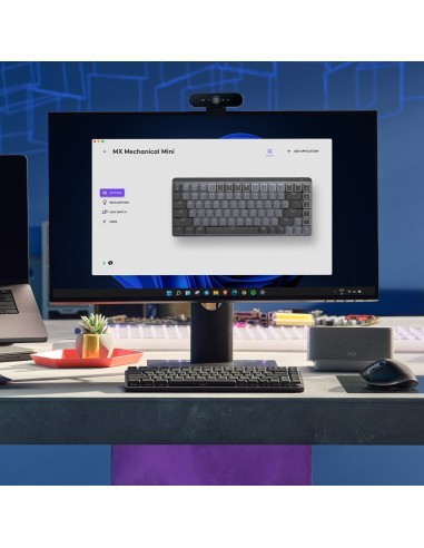 Logitech MX Mini Mechanical teclado RF Wireless + Bluetooth QWERTY Internacional de EE.UU. Grafito, Gris