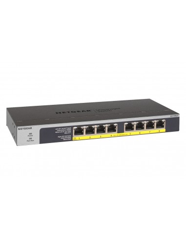 NETGEAR GS108LP No administrado Gigabit Ethernet (10 100 1000) Energía sobre Ethernet (PoE) 1U Negro, Gris