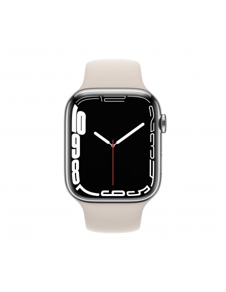 Apple Watch Series 7 OLED 45 mm Digital Pantalla táctil 4G Plata Wifi GPS (satélite)