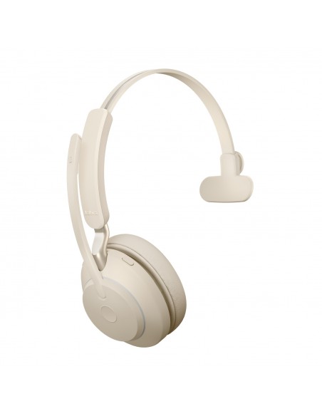 Jabra Evolve2 65, UC Mono Auriculares Inalámbrico Diadema Oficina Centro de llamadas USB Tipo C Bluetooth Beige