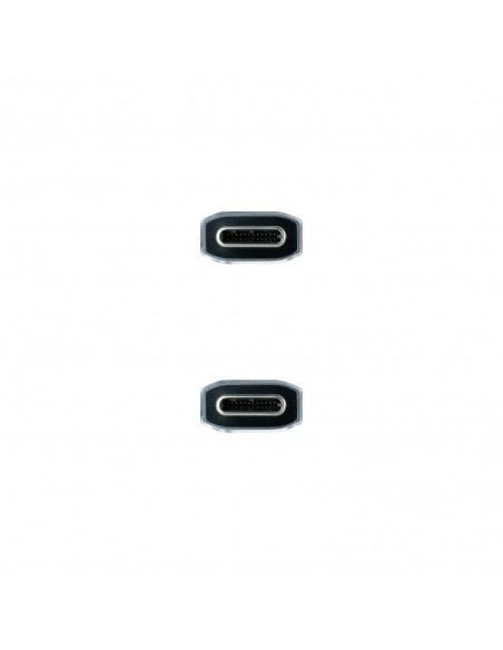 Nanocable Cable USB 3.1 Gen2 10Gbps 5A, 4K 60Hz, USB-C M-USB-C M, Gris Negro, 1 m