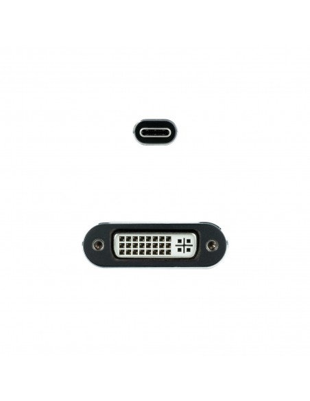 Nanocable Conversor USB-C a DVI-D, 15 cm, Gris