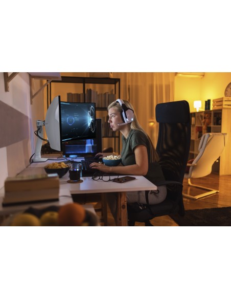 Ergotron HX Series 45-647-216 soporte para monitor 124,5 cm (49") Blanco Escritorio