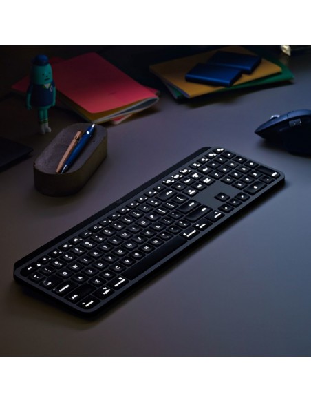 Logitech MX Keys f  Mac teclado RF Wireless + Bluetooth QWERTY Internacional de EE.UU. Gris