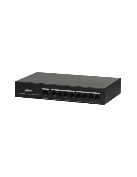 Dahua Technology PoE DH-PFS3009-8ET-65 switch No administrado L2 Fast Ethernet (10 100) Energía sobre Ethernet (PoE) Negro