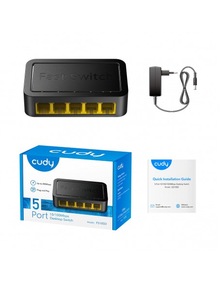 Cudy FS105D switch Fast Ethernet (10 100) Negro