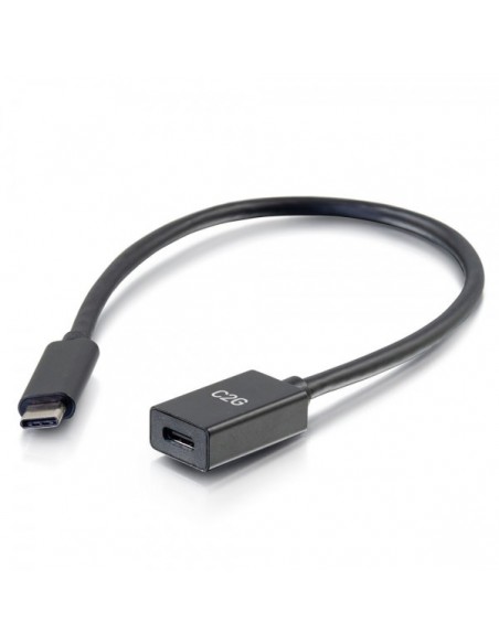 C2G Cable alargador de USB-C a C 3.1 (Gen 2) macho a hembra (10 Gbps) de 30 cm