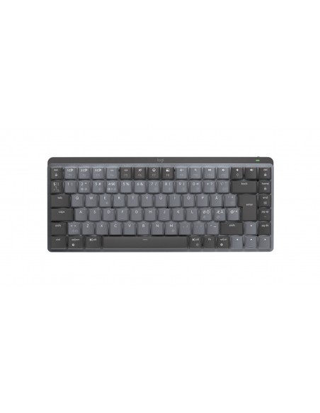 Logitech MX Mini Mechanical teclado RF Wireless + Bluetooth QWERTY Danés, Finlandés, Noruego, Sueco Grafito, Gris