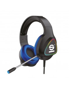 Sparco SPHEADPHONEPRO auricular y casco Auriculares Alámbrico Diadema Juego USB tipo A Negro, Azul