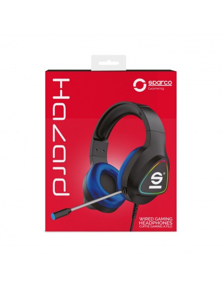 Sparco SPHEADPHONEPRO auricular y casco Auriculares Alámbrico Diadema Juego USB tipo A Negro, Azul