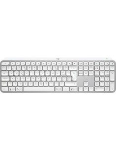 Logitech MX Keys S teclado RF Wireless + Bluetooth Portugués Aluminio, Blanco