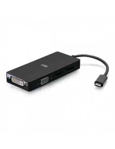 C2G Adaptador multipuerto USB-C, adaptador de vídeo 4 en 1 con HDMI, DisplayPort, DVI y VGA - 4K 60 Hz