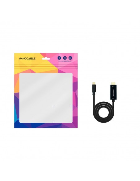 Nanocable Cable Conversor USB-C a HDMI 1.4 4K@30HZ 1.8 m, Negro