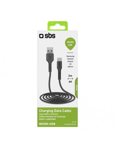 SBS TECABLEMICRO2K cable USB 2 m USB 2.0 USB A Micro-USB B Negro