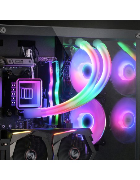 Mars Gaming ML-ULTRA240 Negro Refrigeración Líquida CPU TDP 500W Espejo Infinito 2 Ventiladores Silenciosos FDB ARGB Tubos ARGB