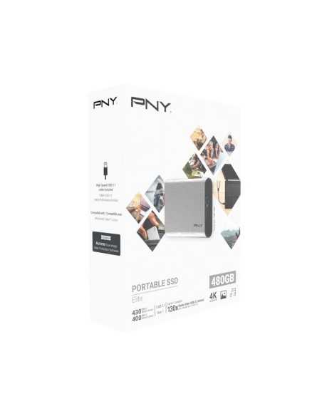 PNY Elite 480 GB Plata