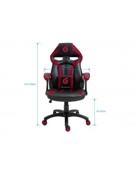 Conceptronic EYOTA05R silla para videojuegos Silla para videojuegos de PC Asiento acolchado Negro, Rojo