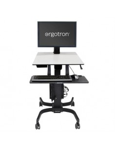 Ergotron WorkFit-C, Single HD Sit-Stand Workstation Negro, Gris Carro multimedia