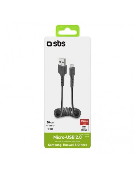 SBS TECABLEMICROSK cable USB 0,5 m USB 2.0 Micro-USB B USB A Negro
