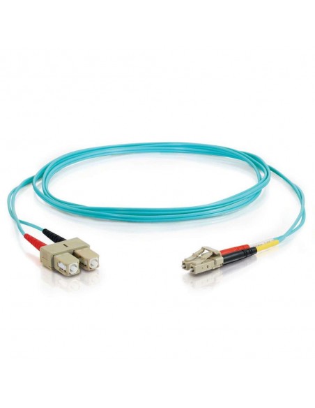 C2G 85531 cable de fibra optica 1 m LC SC OFNR Turquesa