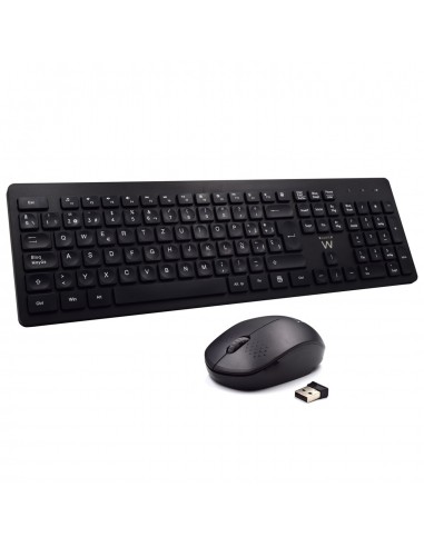 Ewent EW3256 teclado Ratón incluido RF inalámbrico QWERTY Español Negro