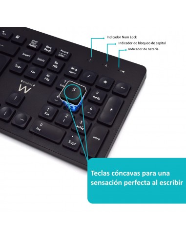 Ewent EW3256 teclado Ratón incluido RF inalámbrico QWERTY Español Negro