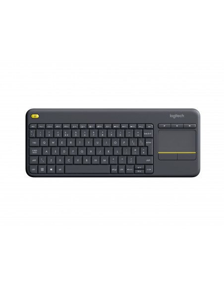Logitech K400 Plus Tv teclado RF inalámbrico AZERTY Belga Negro