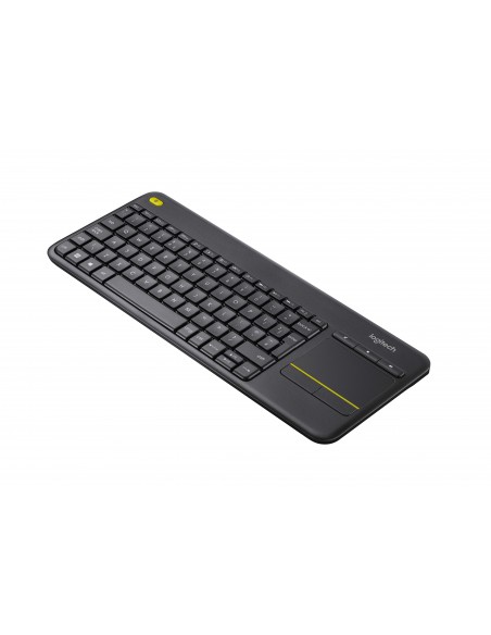 Logitech K400 Plus Tv teclado RF inalámbrico AZERTY Belga Negro