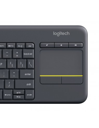Logitech K400 Plus Tv teclado RF inalámbrico AZERTY Belga Negro
