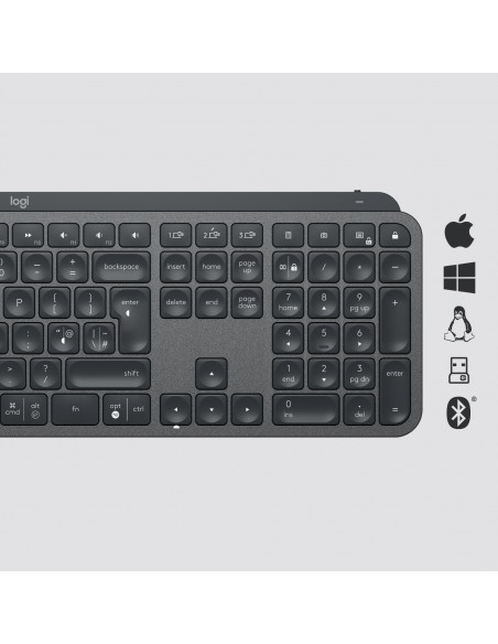 Logitech MX Keys teclado RF Wireless + Bluetooth QWERTY Internacional de EE.UU. Grafito