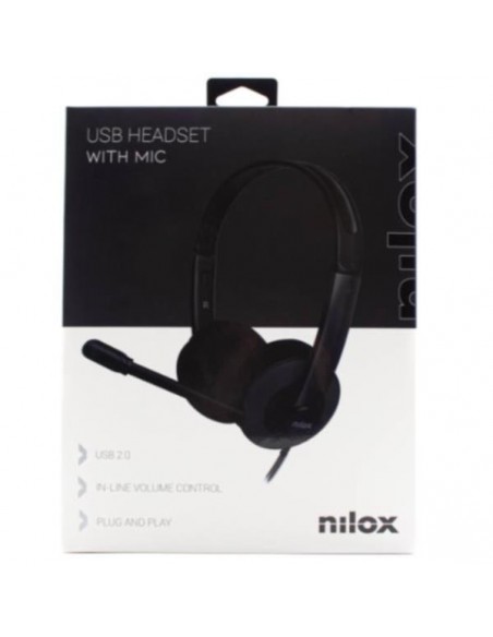 Nilox Auriculares estéreo USB 2.0 con micrófono